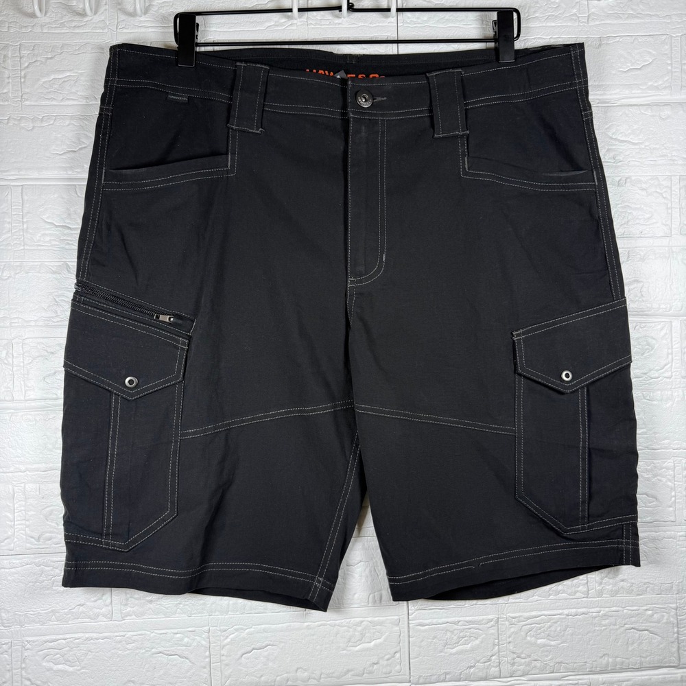 Hawke & Co Cargo Shorts Mens 36 Black Dynamic Sport Fiber Hiking Tactical Wear